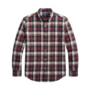 Ralph Lauren Button Down Shirt Red XL Boys Plaid Long Sleeve Slim Fit